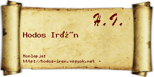 Hodos Irén névjegykártya